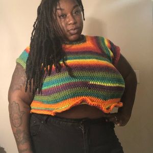 Pride raglan crochet top